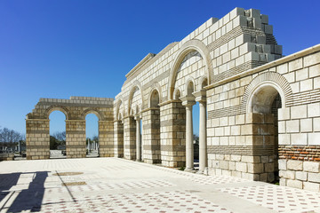 Naklejka premium Ruins of The Great Basilica near The capital city of the First Bulgarian Empire Pliska, Bulgaria