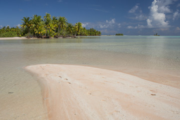 pink sand of rangiroa atoll