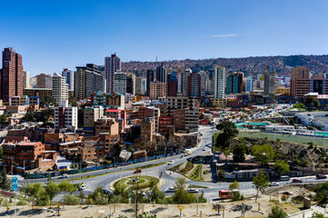View over La Paz Bolivia Skyscrapers