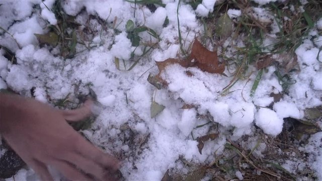 the guy lost the keys and finds them in the snow.