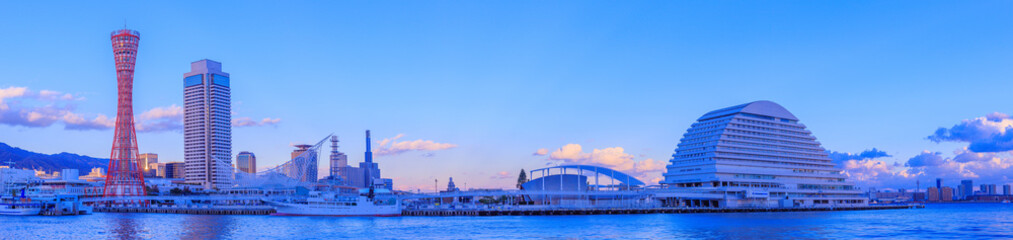 神戸港の風景,トワイライト - obrazy, fototapety, plakaty