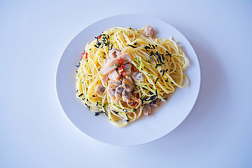 美味しいシーフードスパゲティー