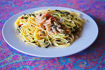 美味しいシーフードスパゲティー