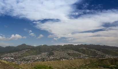 oahu on the hill and clouds