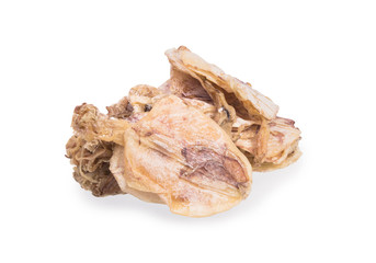 Dried squid isolated on white background