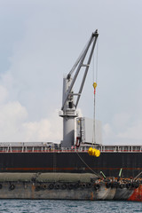 Fototapeta na wymiar Cargo ship in sea on working.