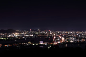 Fototapeta na wymiar 五台山展望台からの夜景