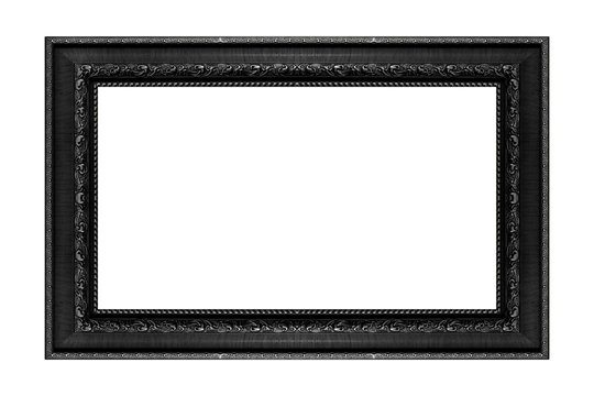 antique black frame isolated on white background
