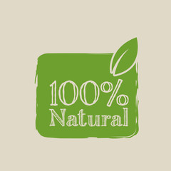 Organic food vector label