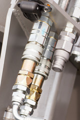 Detail of pneumatic or hydraulic machinery, technology and engineering concept