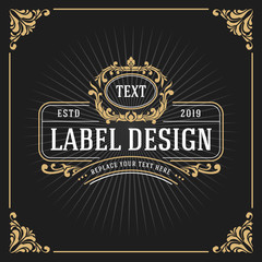 Vintage Luxury Monogram Banner Template Design