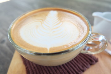 hot coffee in cafe 