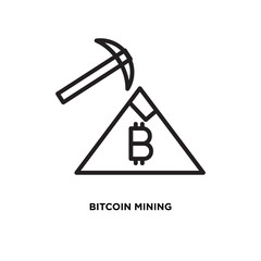 Bitcoin mining vector icon