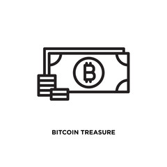 Bitcoin treasure vector icon