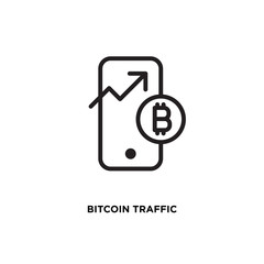 Bitcoin traffic vector icon