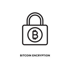 Bitcoin encryption vector icon