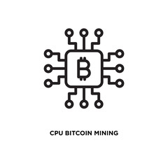 CPU mining vector icon
