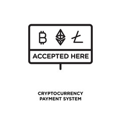Cryptocurrency payment system vector icon