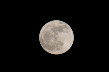 the detail of full moon on black background, zoom image