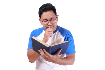 Young Man Reading Book