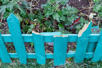 broken fence in the garden