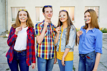 Teens having a party