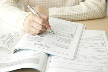 Naklejka premium 学生 試験 勉強