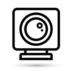 desktop web camera linear icon
