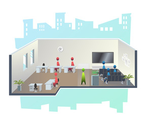 workflow in office illustration