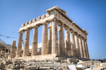 Fototapeta premium The Parthenon or temple of Athena on the Acropolis in Athens, the capital of Greece 