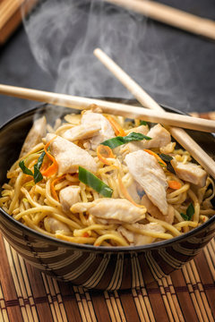 Asian noodle with chicken