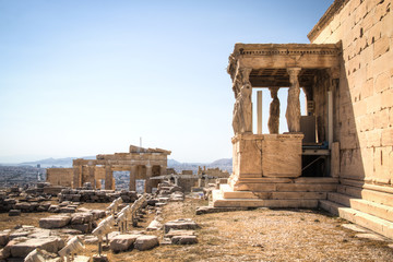 Fototapeta premium The Erechtheum or temple of Poseidon on the Acropolis in Athens, the capital of Greece 