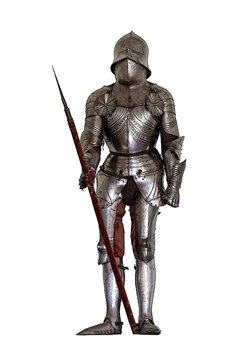 illustration of Medieval knight's armor isolated on white background