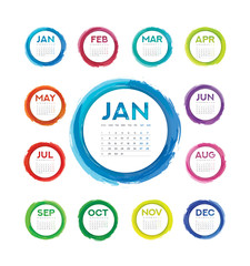 Desk Calendar 2018 template - 12 months included - A5 Size