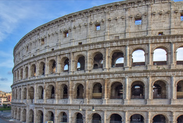 Fototapeta na wymiar Part of the Roman Colosseum amphiteater in Rome, Italy