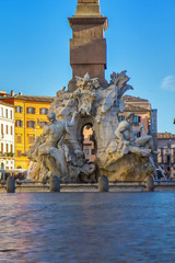 Fountain of the Four Rivers on the Piazza Navona, Rome