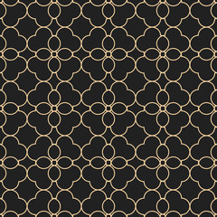 Black and gold seamless pattern in oriental style
