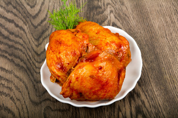 Roasted chicken thigh
