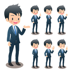 スーツ姿の若い男性会社員　複数セット