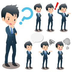 スーツ姿の若い男性会社員　複数セット