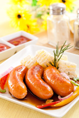 Grilled sausages