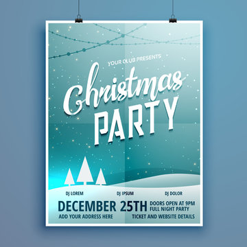 christmas party flyer design template
