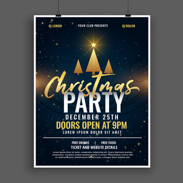 dark christmas party celebration invitation template design