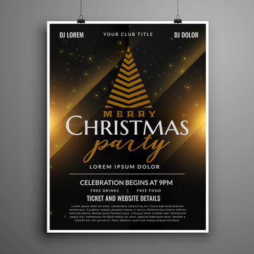 dark christmas celebration card invitation flyer template design