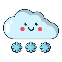 Snow icon, cartoon style