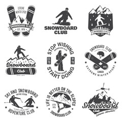 Set of Snowboard Club insignia.