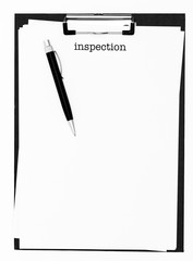 Inspection catchword on clipboard