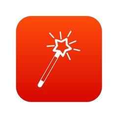Magic wand icon digital red