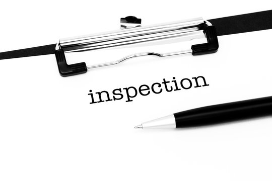 Inspection catchword on clipboard