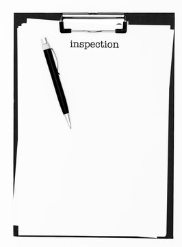 Inspection catchword on clipboard